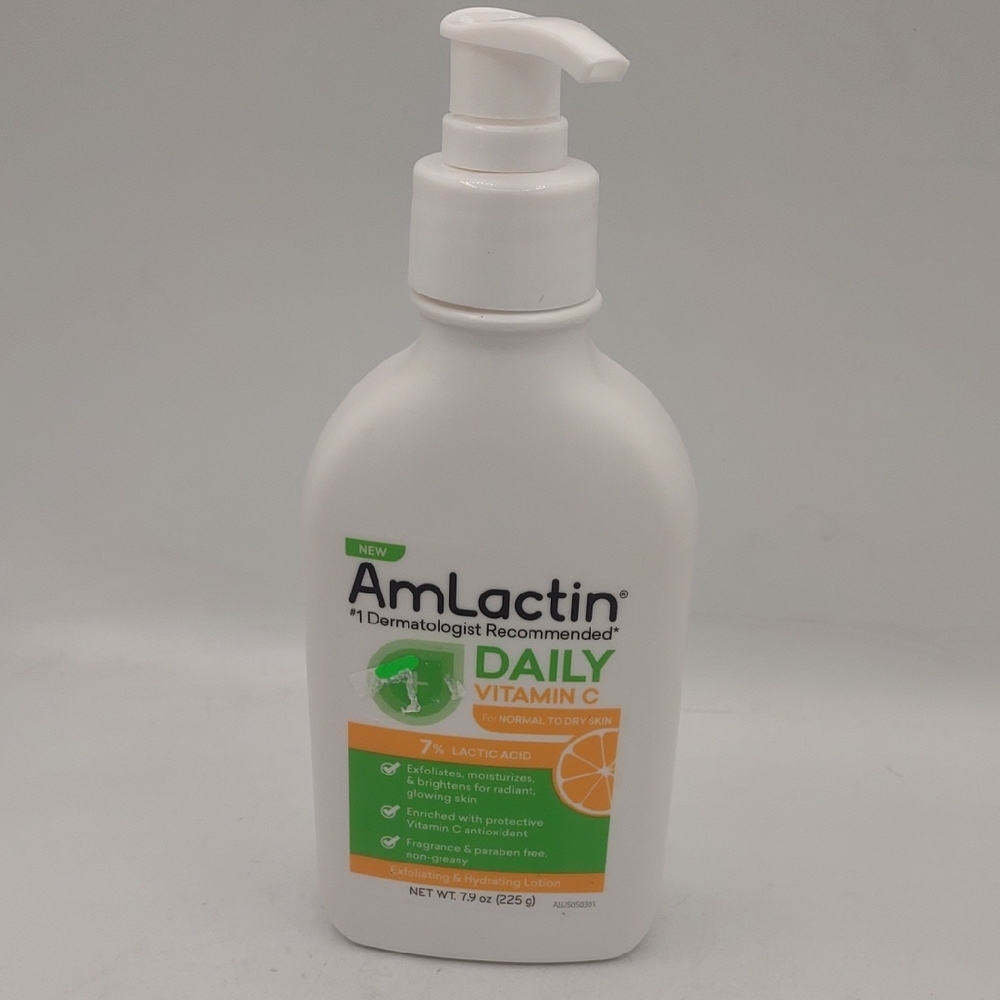 AmLactin Daily Vitamin C Moisturizing Lotion Exfoliating Hydrating Dry Skin